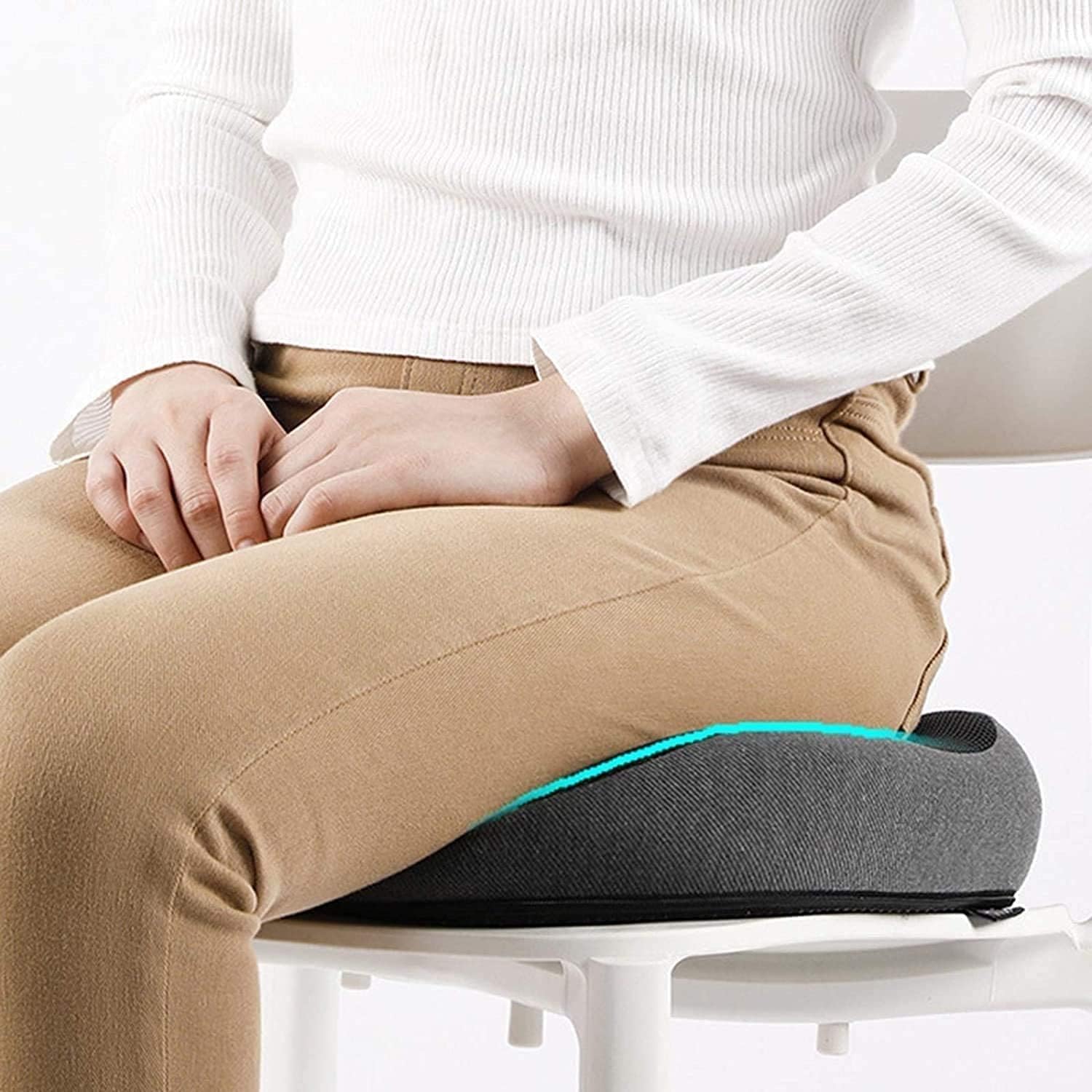 Black Seat Cushion Pillow, Memory Foam Coccyx Pad, Seat Cushion for Office Chair, Car Seat Cushion for Back, Coccyx, Tailbone Pain Relief, Sciatica for Long Sitting Easy to Remove and Clean.